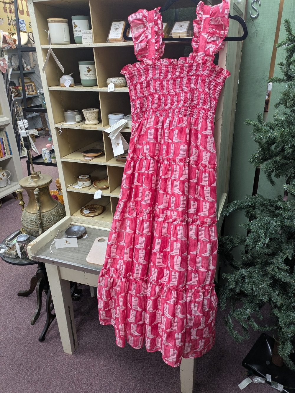 J. Marie western Cowboy Boot Maxi Dress